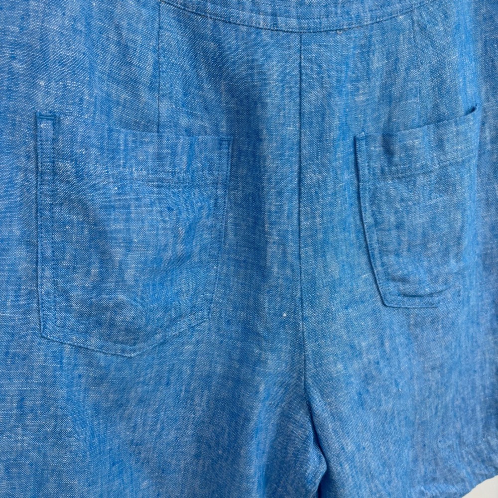 Boden Cornwall 100% Linen Shorts Blue Size 6 - Picture 6 of 8